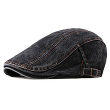 Sterling Vintage Washed™ Cheesecutter Flat Cap Denim Stitch Detail