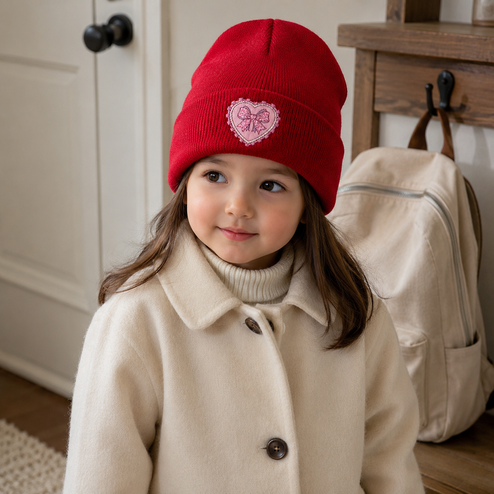 Sterling™ Pink Bow Love Cuffed Beanie
