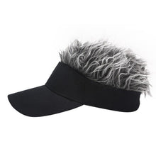 Sterling Flair Hair Sun Visor Cap™ Faux Hair Fabric Brim