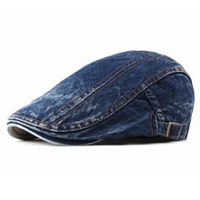 Sterling Vintage Washed™ Cheesecutter Flat Cap Denim Stitch Detail