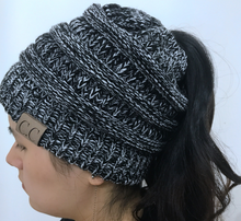 Sterling High Bun™ Beanie Acrylic Cable Knit Hair Opening
