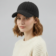 Sterling Emilia Knit Cap™ Cable Knit Baseball Cap Adjustable Fit