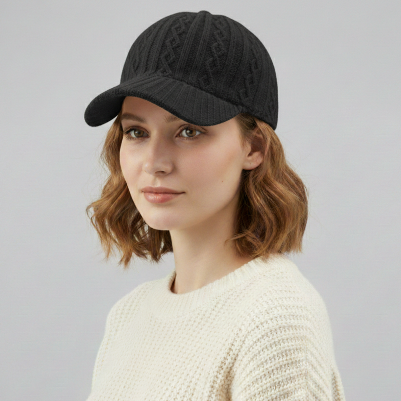 Sterling Emilia Knit Cap™ Cable Knit Baseball Cap Adjustable Fit