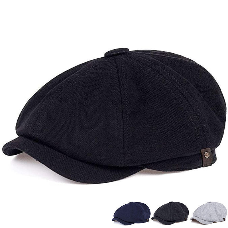 Sterling™ Retro British Octagonal Flat Cap Satin Weave Curling Brim