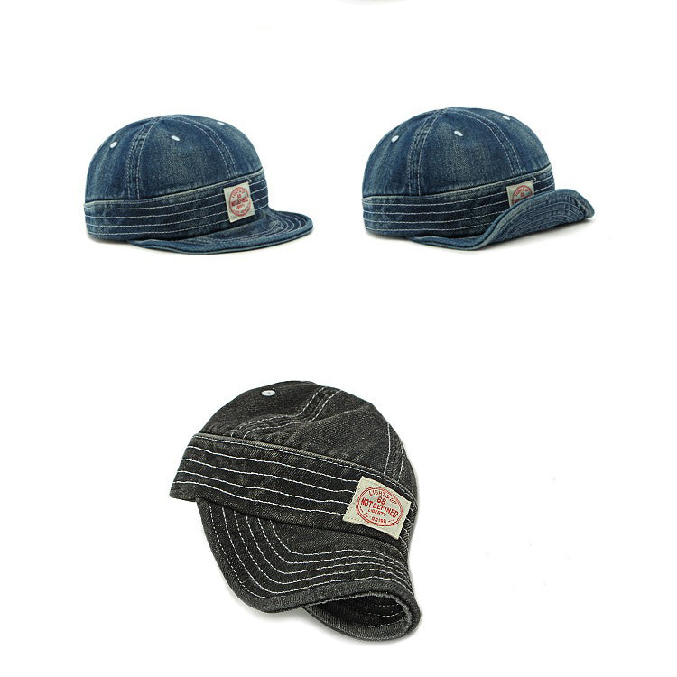 Sterling Retro Denim Flip Hat™ Beret Casual Cap Adjustable Hat