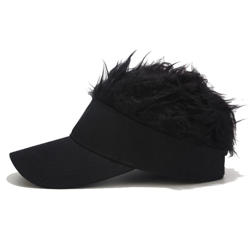 Sterling Flair Hair Sun Visor Cap™ Faux Hair Fabric Brim