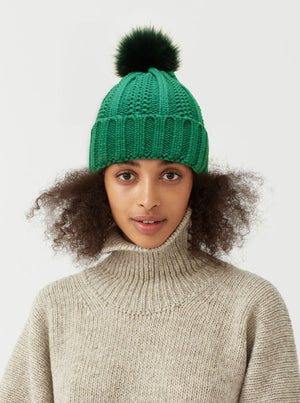 Sterling Élan™ Satin-Lined Wool Pom Beanie