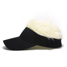 Sterling Flair Hair Sun Visor Cap™ Faux Hair Fabric Brim