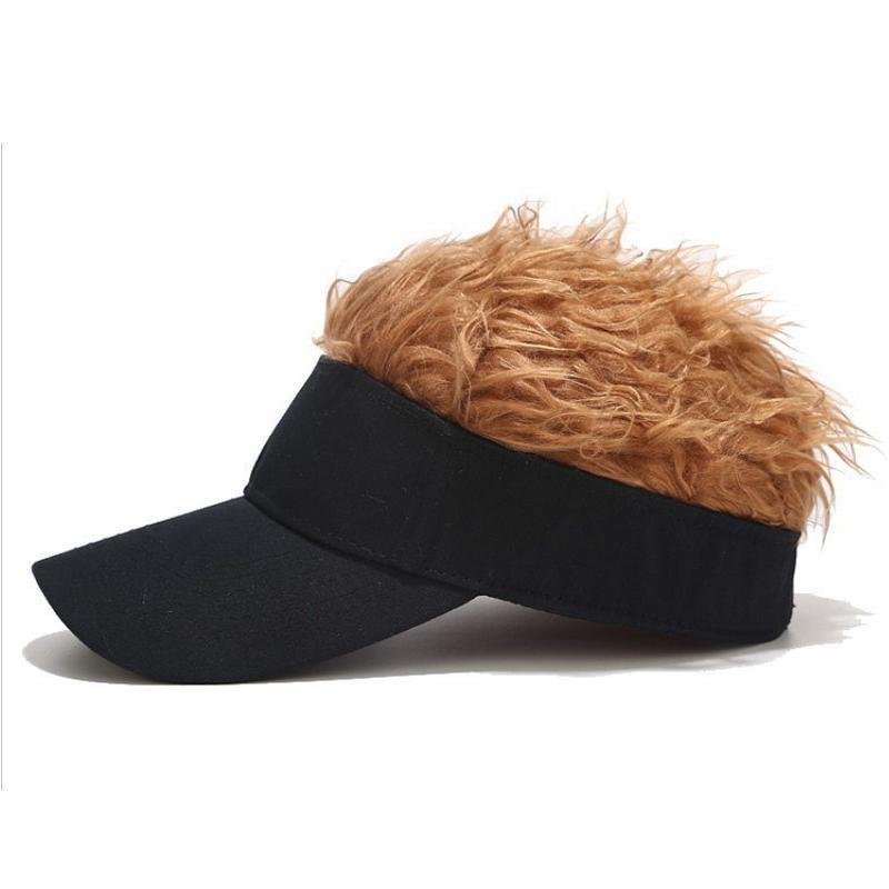 Sterling Flair Hair Sun Visor Cap™ Faux Hair Fabric Brim