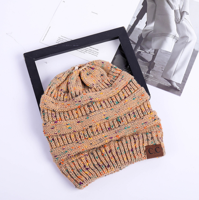 Sterling High Bun™ Beanie Acrylic Cable Knit Hair Opening