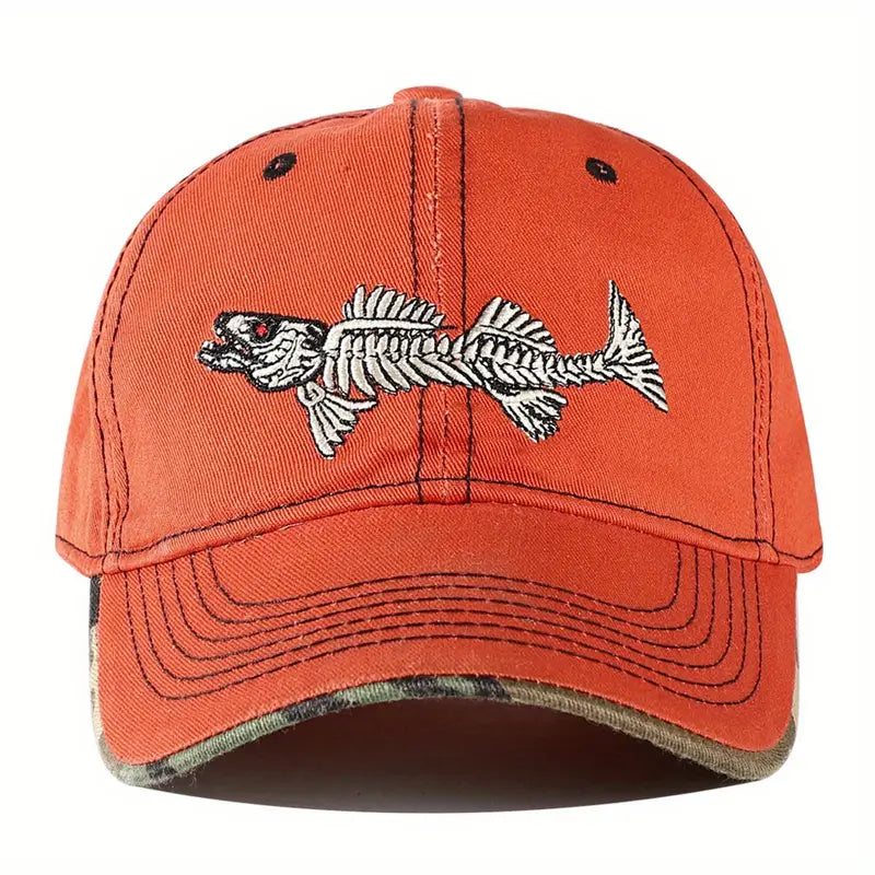 Sterling Reel Style™ 100% Cotton Fishbone Cap Patch Detail