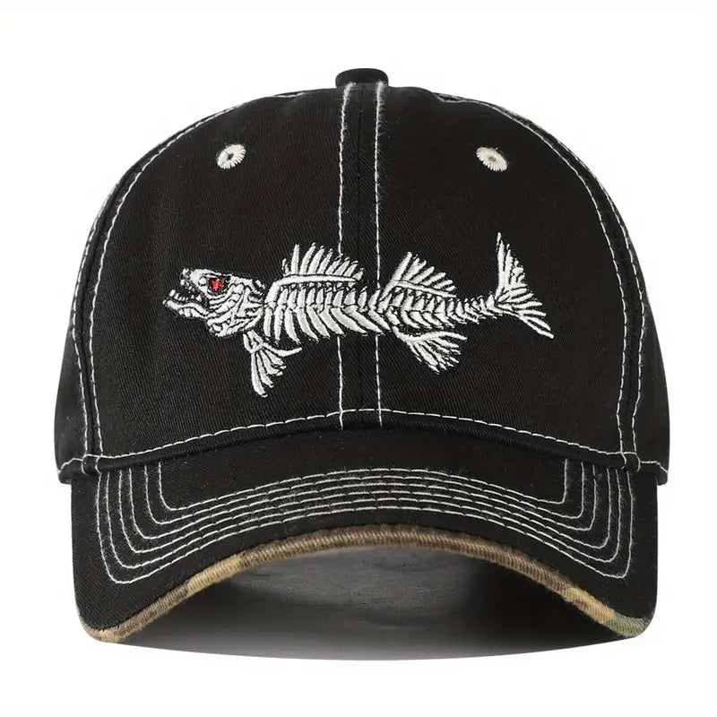Sterling Reel Style™ 100% Cotton Fishbone Cap Patch Detail
