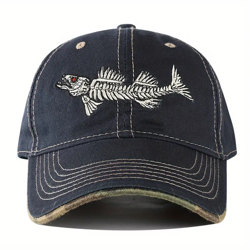 Sterling Reel Style™ 100% Cotton Fishbone Cap Patch Detail