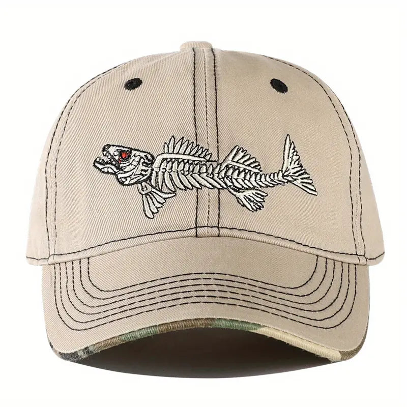 Sterling Reel Style™ 100% Cotton Fishbone Cap Patch Detail