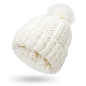 Sterling Élan™ Satin-Lined Wool Pom Beanie