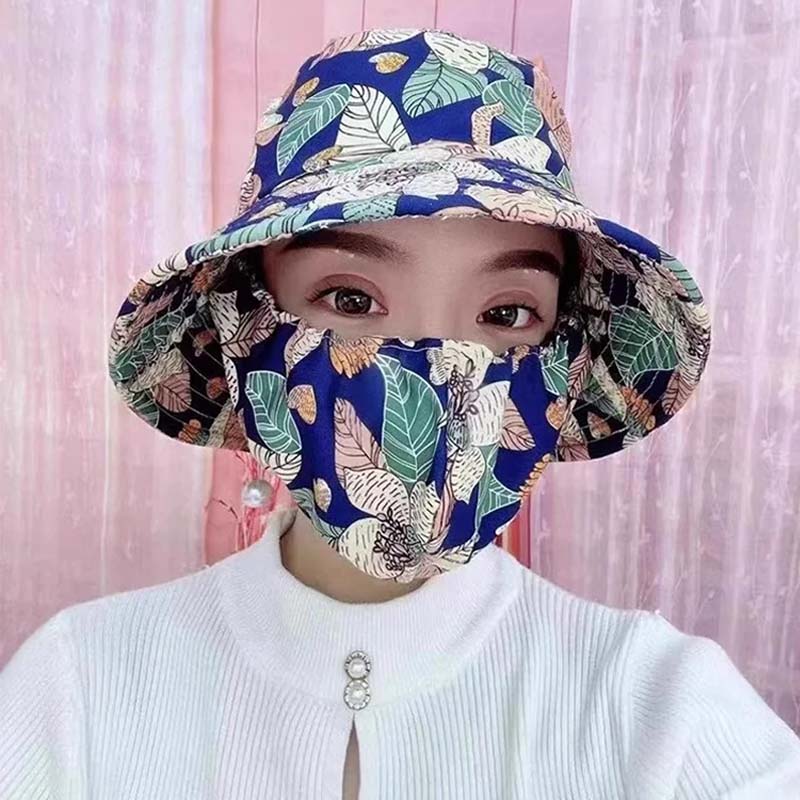 Sterling Sun Protection Mask Hat™ Wide Brim Gingham Face Cover