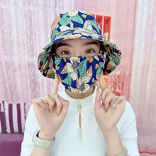 Sterling Sun Protection Mask Hat™ Wide Brim Gingham Face Cover
