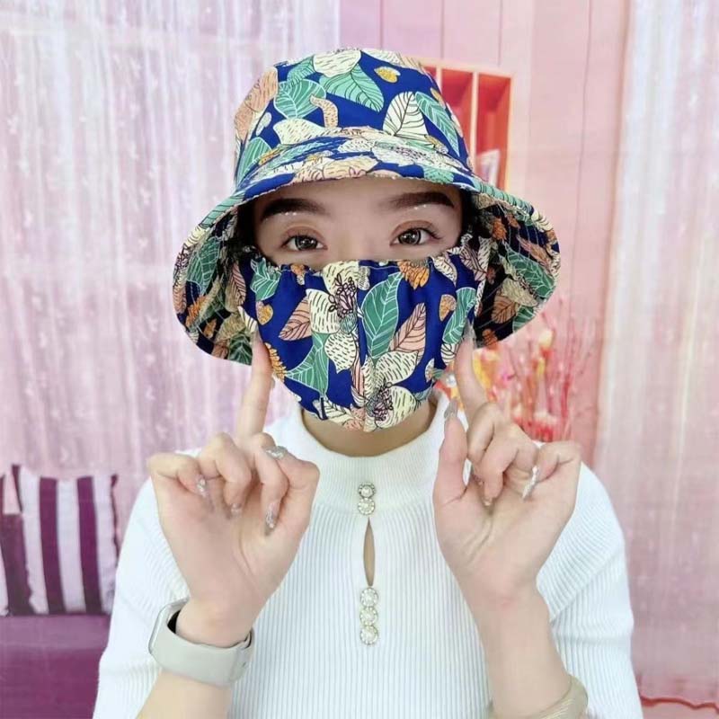 Sterling Sun Protection Mask Hat™ Wide Brim Gingham Face Cover