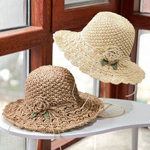 Sterling Elegant Crochet™ Straw Hat with Ruffle Detail Wide Brim