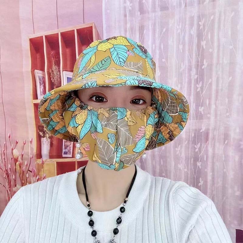 Sterling Sun Protection Mask Hat™ Wide Brim Gingham Face Cover