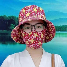 Sterling Sun Protection Mask Hat™ Wide Brim Gingham Face Cover
