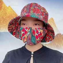 Sterling Sun Protection Mask Hat™ Wide Brim Gingham Face Cover