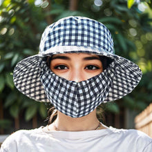 Sterling Sun Protection Mask Hat™ Wide Brim Gingham Face Cover