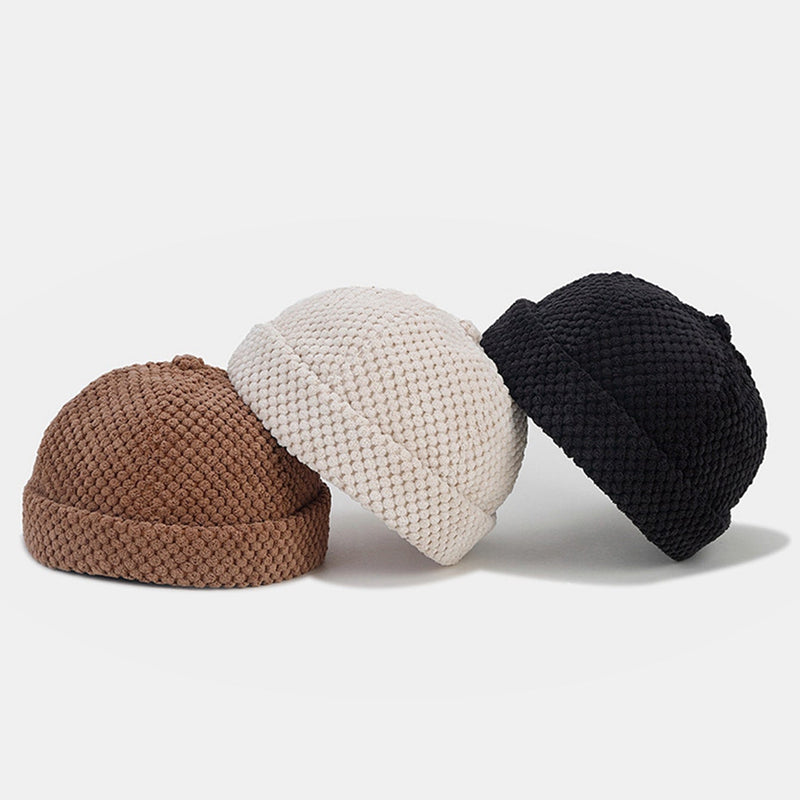 Sterling Retro Corduroy Solid Beanie Hat™ Low Crown Soft Ribbed