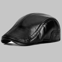 Sterling Gadsen Leather Cap™ Faux Leather Flat Cap With Ear Flaps