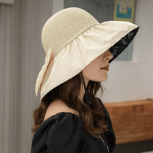Sterling Promenade™ Wide Brim Straw Sun Hat Bow Detail