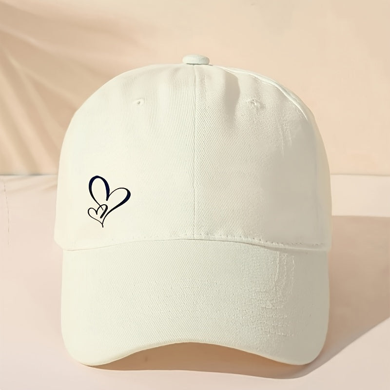 Sterling Heart Patterned Baseball Cap™ Fabric Heart Detail
