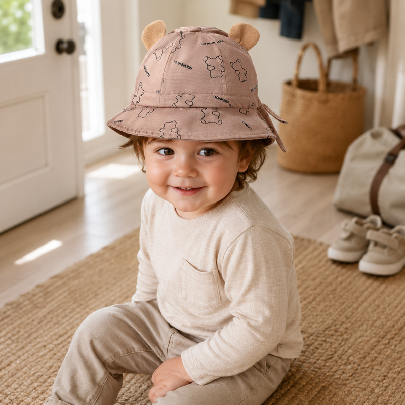 Sterling™ Cotton Toddler Bucket Hat with Bear Ears