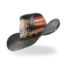 Sterling Fluffy Sense Black Skull Wings Cowboy Hat™ Felt Brim