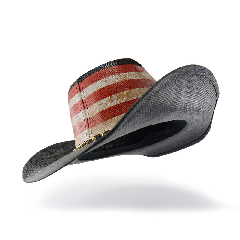 Sterling Fluffy Sense Black Skull Wings Cowboy Hat™ Felt Brim