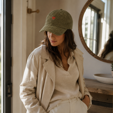 Sterling Heart Corduroy Baseball Cap With Embroidered Detail