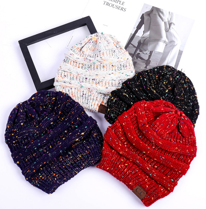 Sterling High Bun™ Beanie Acrylic Cable Knit Hair Opening