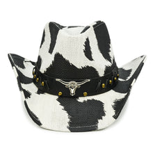 Sterling Cow Print Cowboy Hat™ Straw Western Shapeable Brim