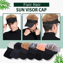 Sterling Flair Hair Sun Visor Cap™ Faux Hair Fabric Brim