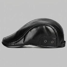 Sterling Gadsen Leather Cap™ Faux Leather Flat Cap With Ear Flaps