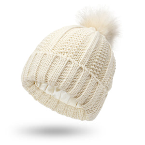 Sterling Élan™ Satin-Lined Wool Pom Beanie