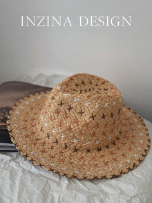 Sterling Retro Personality™ Western Cowboy Style Straw Hat Sun Brim