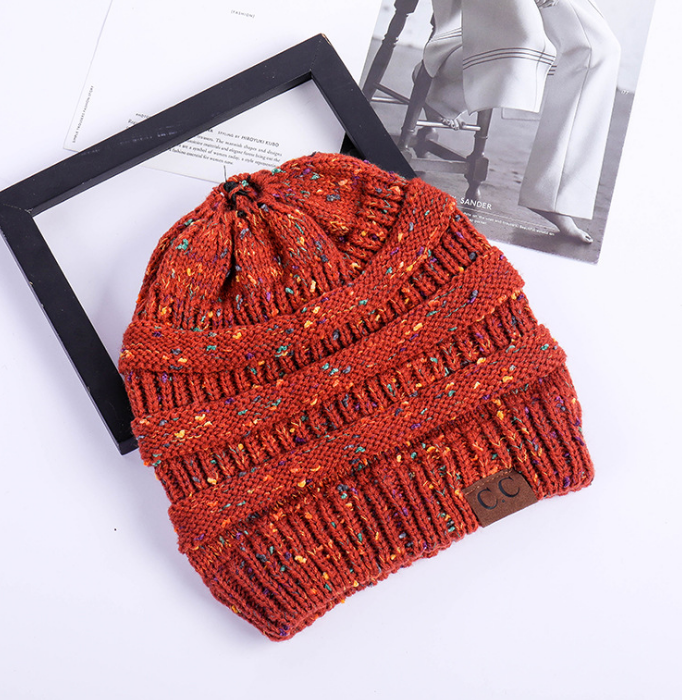 Sterling High Bun™ Beanie Acrylic Cable Knit Hair Opening