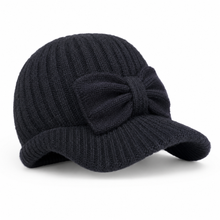 Liora Kids Earflap Cap™ Acrylic Knit Bow Detail
