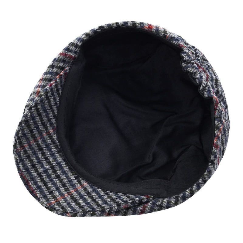 Sterling Herringbone™ Cheesecutter Flat Cap Polyester Curved Brim