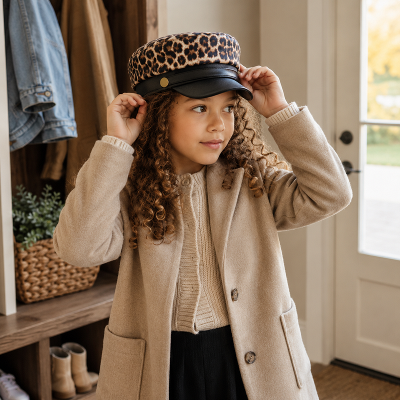 Sterling™ Kids Plush Baseball Cap With Leopard Print