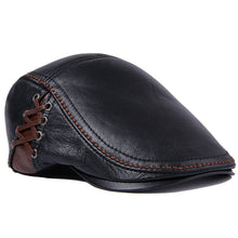 Sterling Leather Cowhide Beret Flat Cap™ Adjustable Back