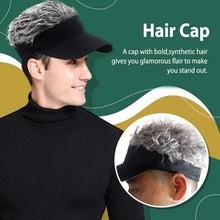 Sterling Flair Hair Sun Visor Cap™ Faux Hair Fabric Brim