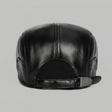 Sterling Gadsen Leather Cap™ Faux Leather Flat Cap With Ear Flaps