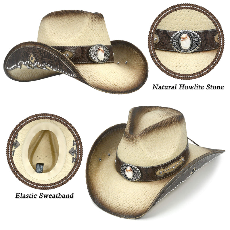 Sterling Embroidered Cowboy Hat™ Wide Brim Straw
