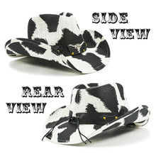 Sterling Cow Print Cowboy Hat™ Straw Western Shapeable Brim